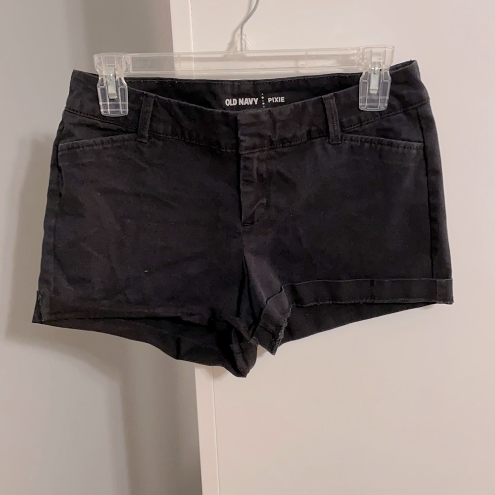 Black cotton/spandex blend women’s shorts